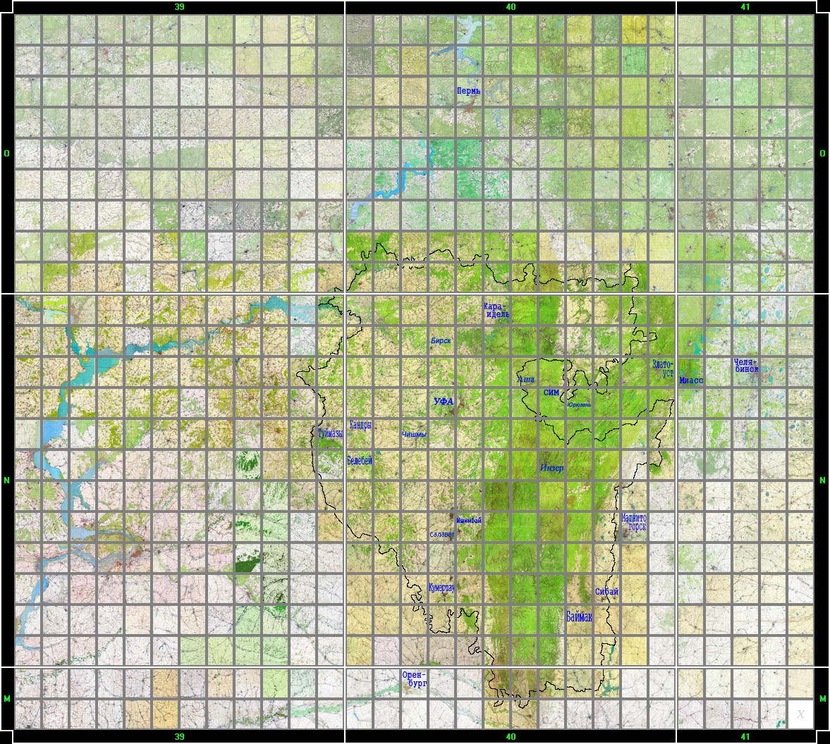 Топографические карты серии M39, M40, M41, N39, N40, N41, O39, O40, O41